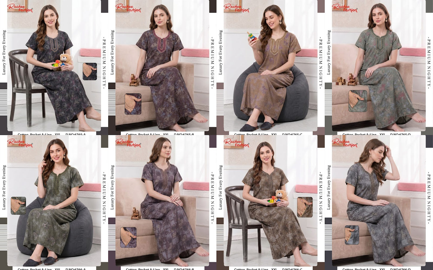 Cotton A-Line 050826 Ruchee Fashion Night Gowns Wholesale