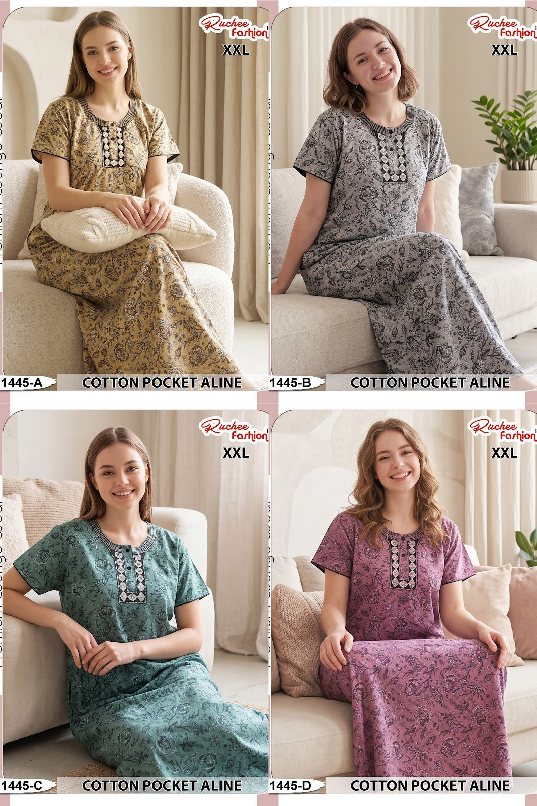 Cotton A-Line 050826 Ruchee Fashion Night Gowns Wholesale