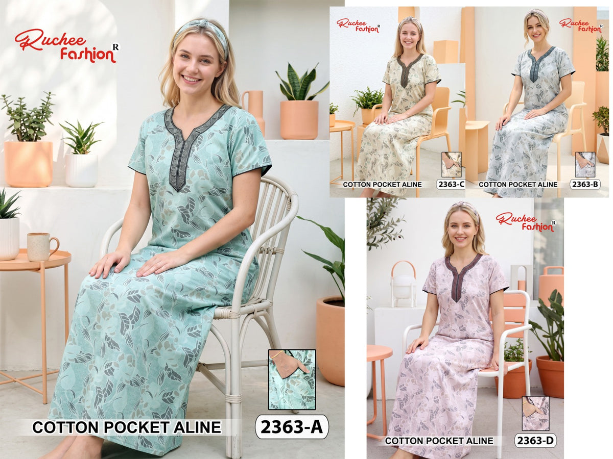 Cotton A-Line 2310 Ruchee Fashion Night Gowns Supplier