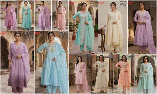 Cotton Anarkali 0406 Bipson Prints Viscose Readymade Pant Style Suits Exporter Ahmedabad