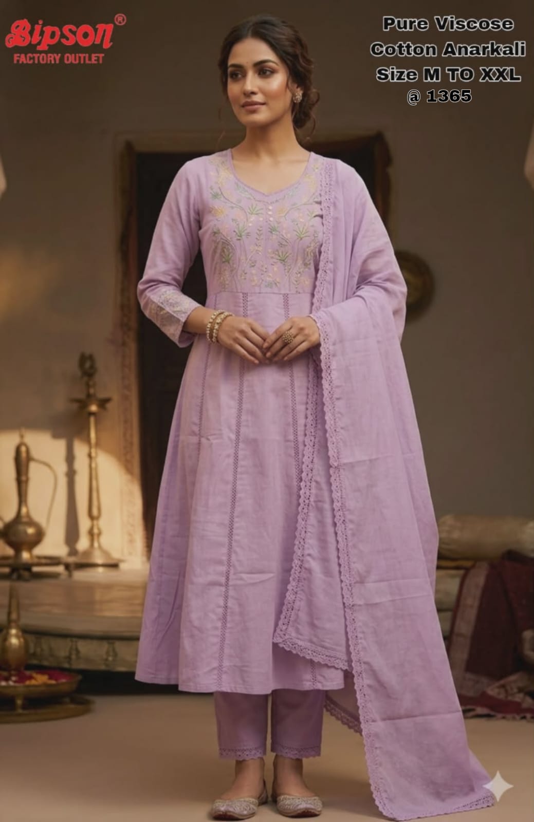 Cotton Anarkali 0406 Bipson Prints Viscose Readymade Pant Style Suits Exporter Ahmedabad
