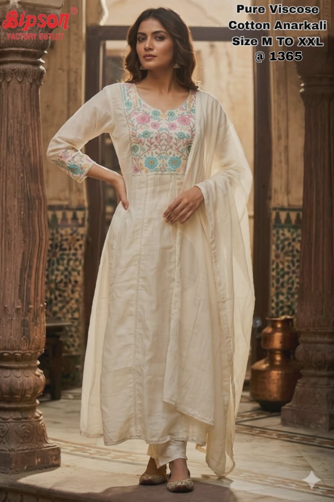 Cotton Anarkali 0406 Bipson Prints Viscose Readymade Pant Style Suits Exporter Ahmedabad