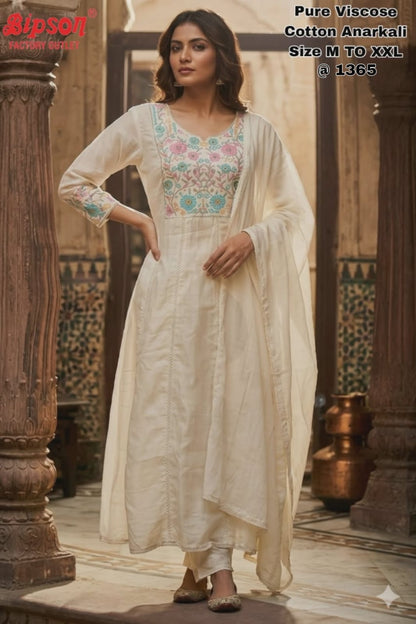Cotton Anarkali 0406 Bipson Prints Viscose Readymade Pant Style Suits Exporter Ahmedabad