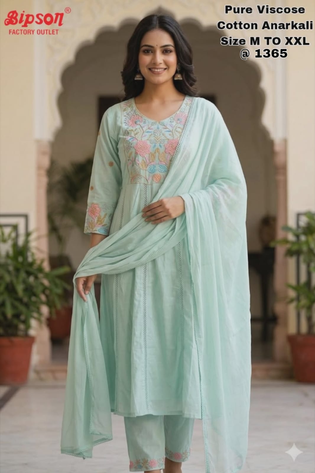 Cotton Anarkali 0406 Bipson Prints Viscose Readymade Pant Style Suits Exporter Ahmedabad