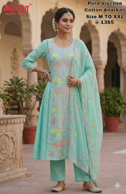 Cotton Anarkali 0406 Bipson Prints Viscose Readymade Pant Style Suits Exporter Ahmedabad