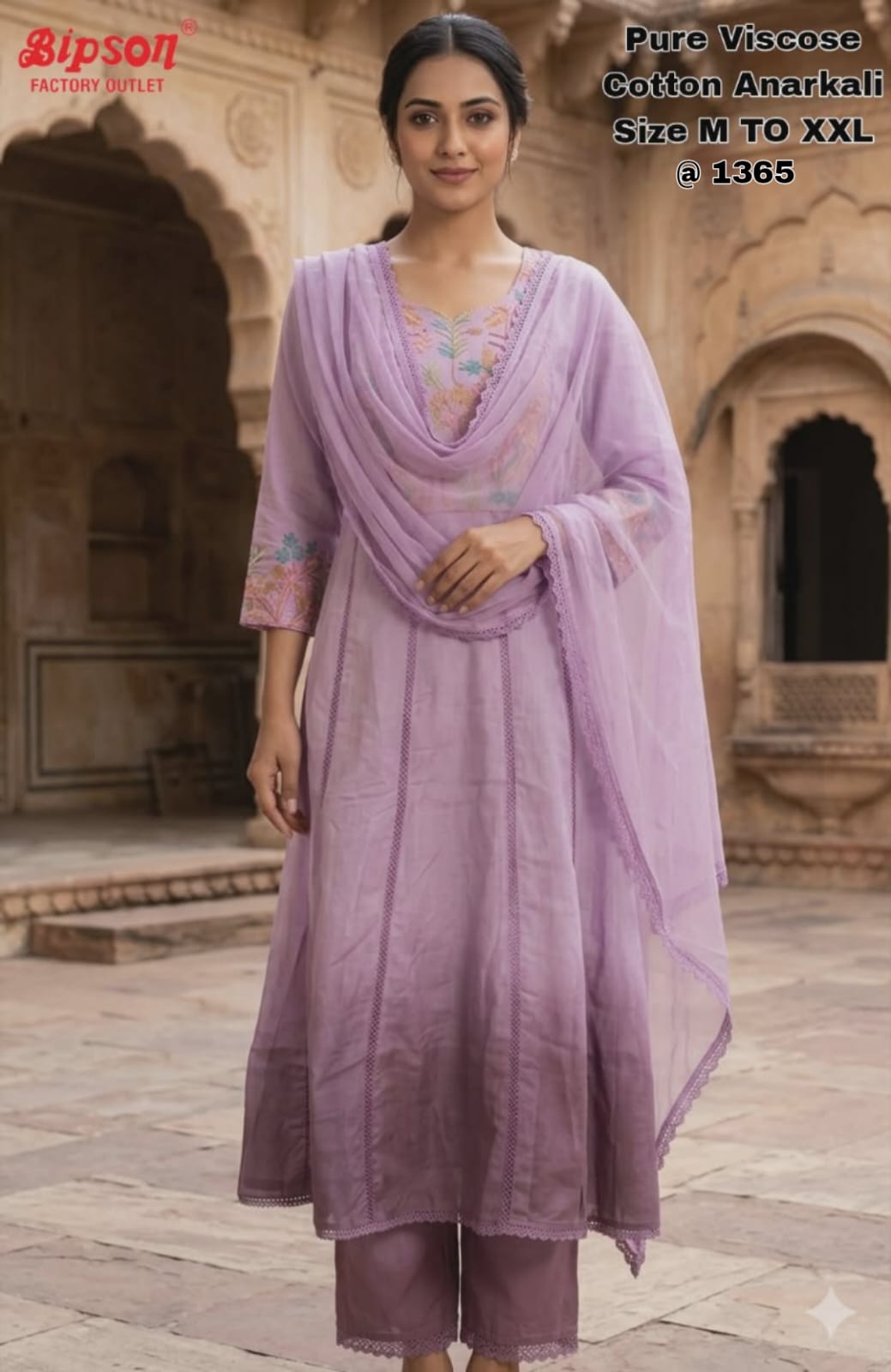 Cotton Anarkali 0406 Bipson Prints Viscose Readymade Pant Style Suits Exporter Ahmedabad