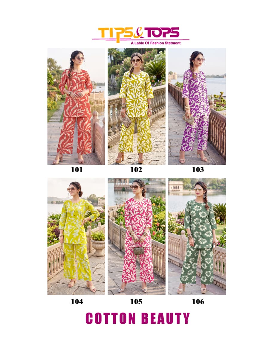 Cotton Beauty Tips Tops Co Ord Set Wholesaler Gujarat