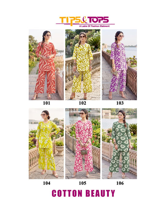 Cotton Beauty Tips Tops Co Ord Set Wholesaler Gujarat