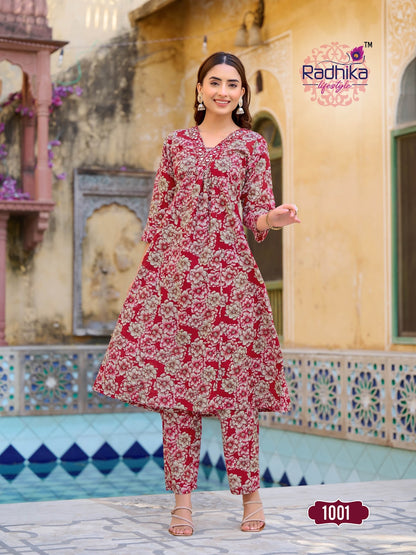 Cotton Bells Vol 1 Radhika Lifestyle Cotton Kurti Pant Set Wholesale Rate