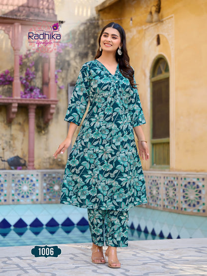 Cotton Bells Vol 1 Radhika Lifestyle Cotton Kurti Pant Set Wholesale Rate