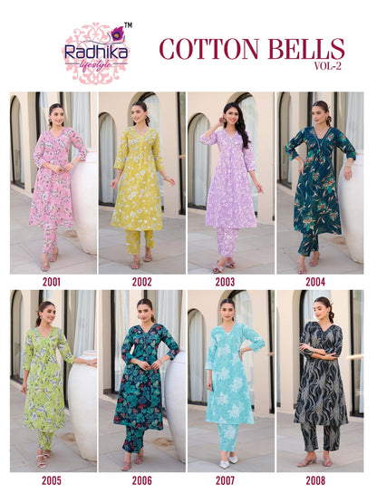 Cotton Bells Vol 2 Radhika Lifestyle Kurti Pant Set Wholesale