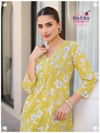 Cotton Bells Vol 2 Radhika Lifestyle Kurti Pant Set Wholesale