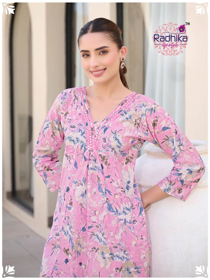 Cotton Bells Vol 2 Radhika Lifestyle Kurti Pant Set Wholesale