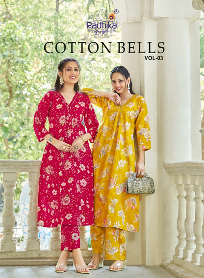 Cotton Bells Vol 3 Radhika Lifestyle Cotton Co Ord Set Manufacturer Gujarat