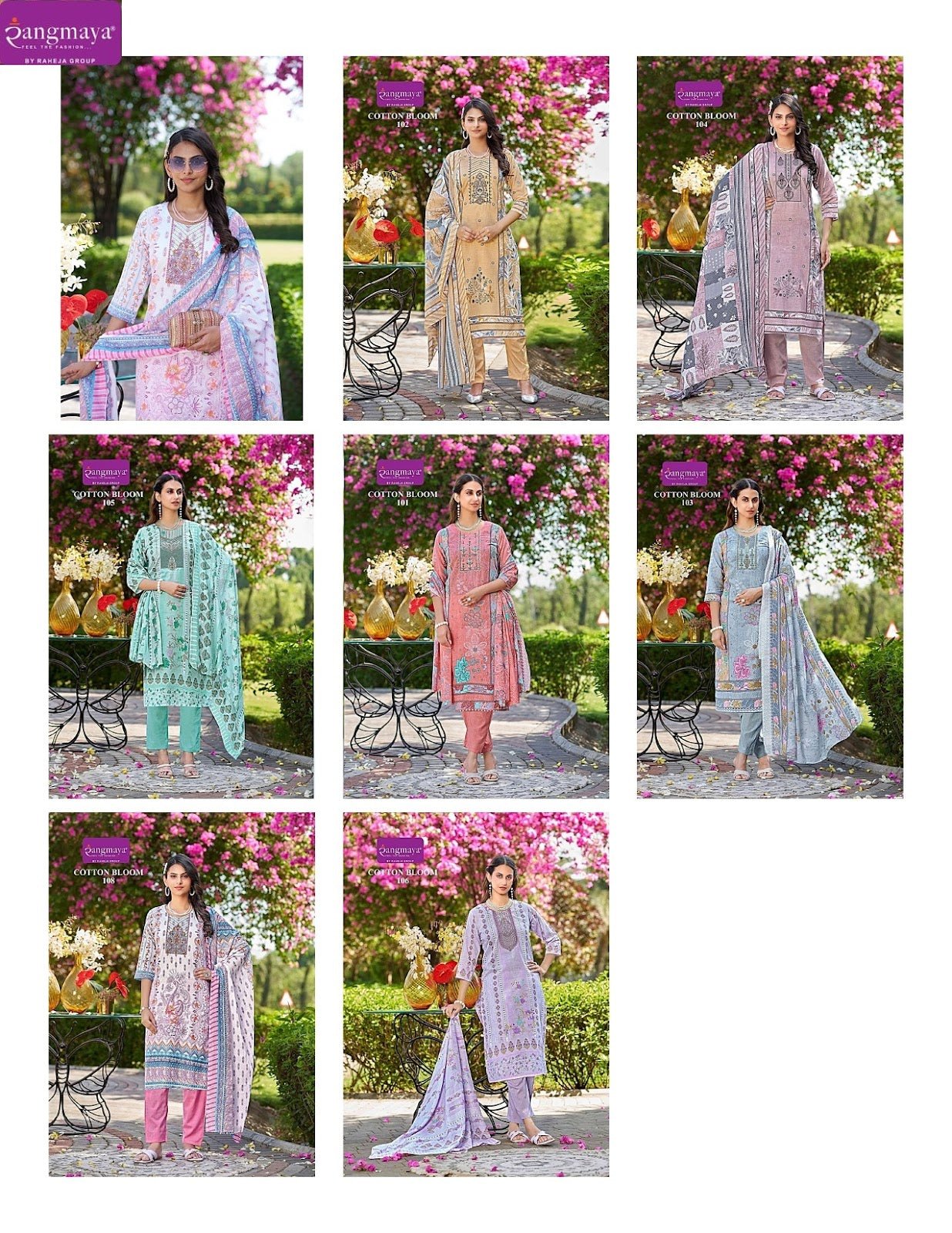 Cotton Bloom Rangmaya Readymade Pant Style Suits Wholesale Price