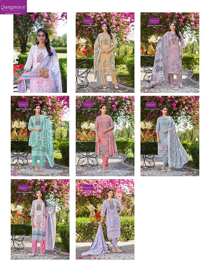 Cotton Bloom Rangmaya Readymade Pant Style Suits Wholesale Price