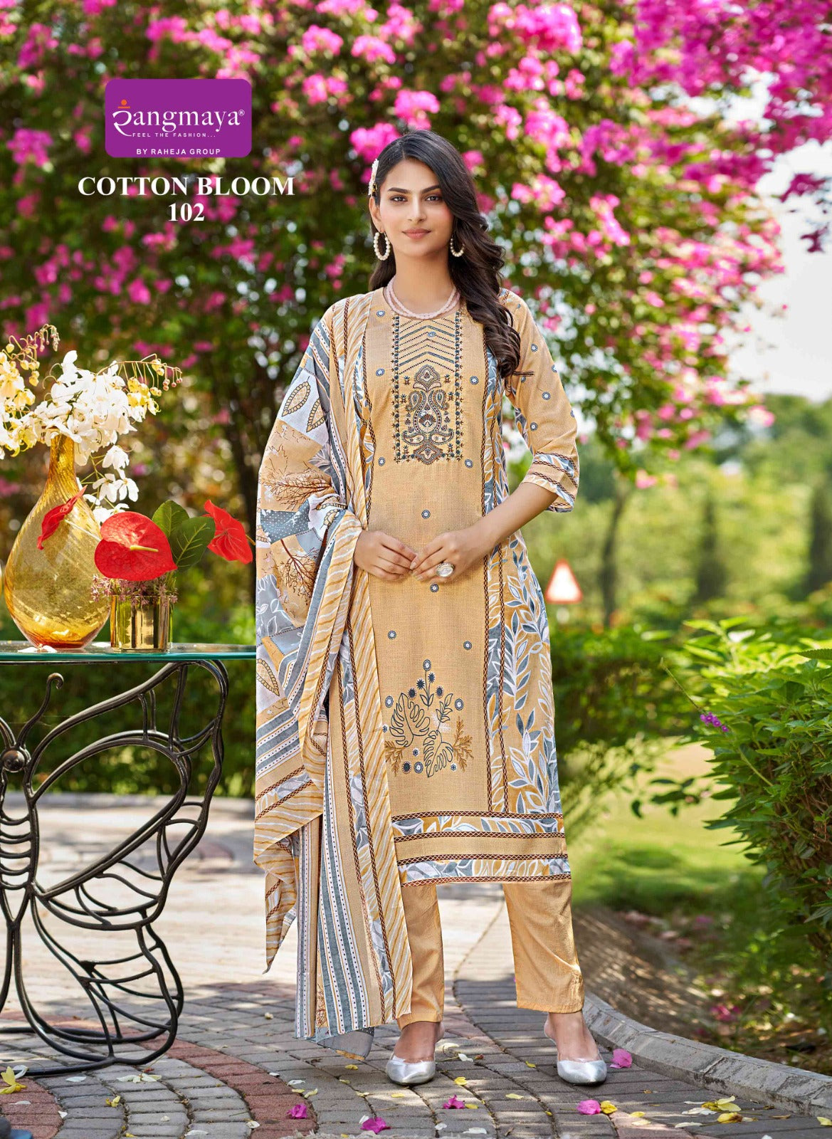 Cotton Bloom Rangmaya Readymade Pant Style Suits Wholesale Price