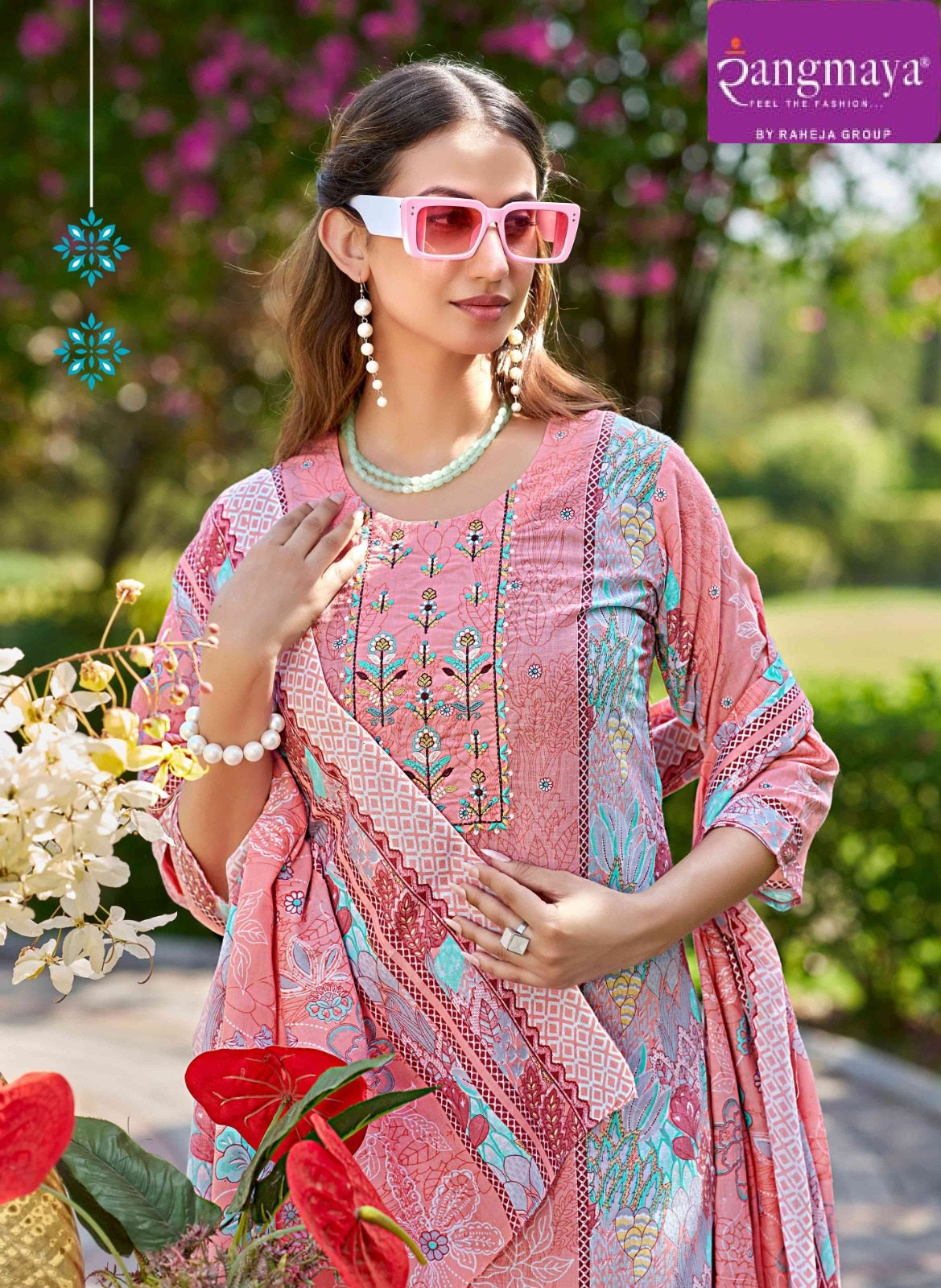 Cotton Bloom Rangmaya Readymade Pant Style Suits Wholesale Price