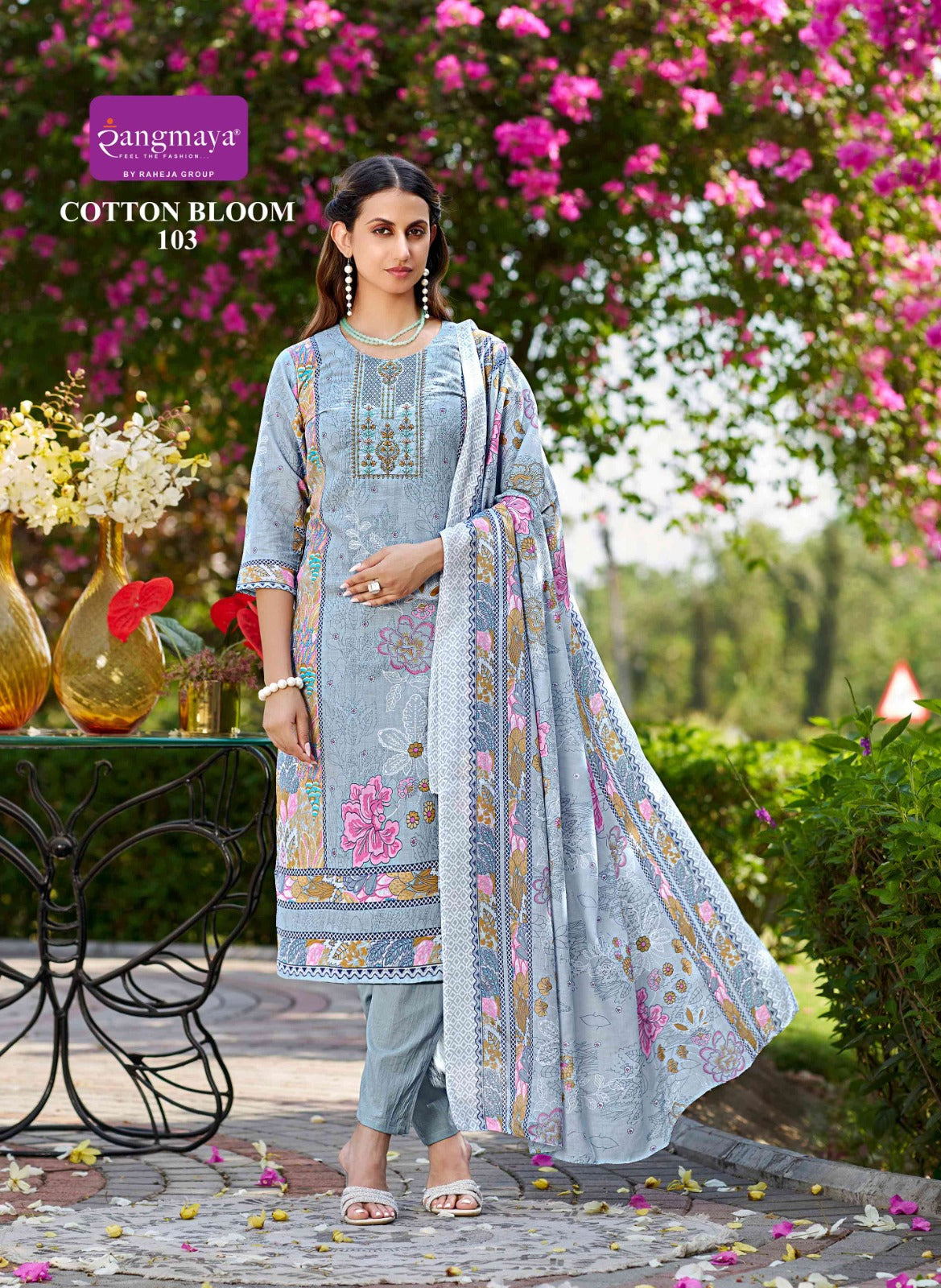 Cotton Bloom Rangmaya Readymade Pant Style Suits Wholesale Price
