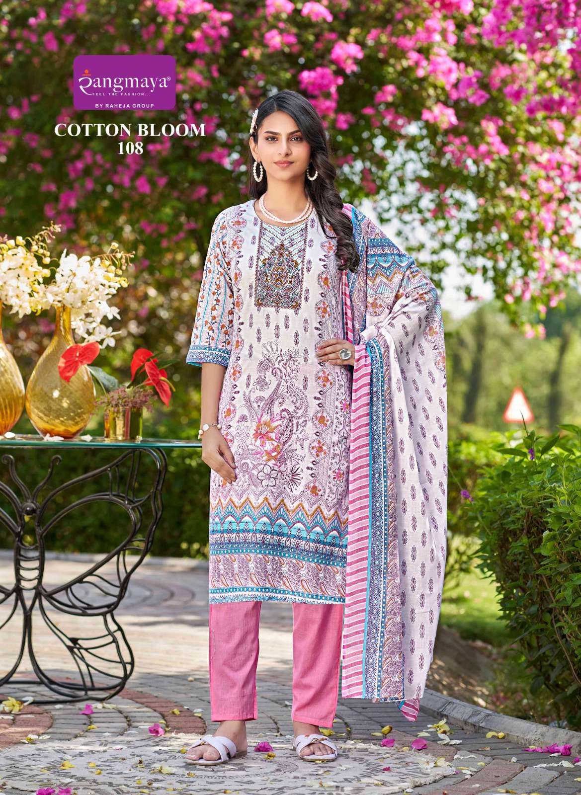 Cotton Bloom Rangmaya Readymade Pant Style Suits Wholesale Price