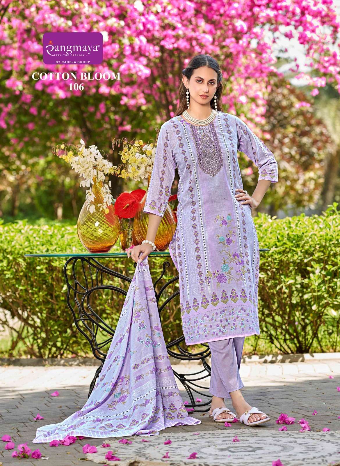 Cotton Bloom Rangmaya Readymade Pant Style Suits Wholesale Price