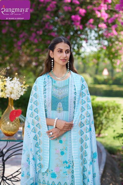 Cotton Bloom Rangmaya Readymade Pant Style Suits Wholesale Price