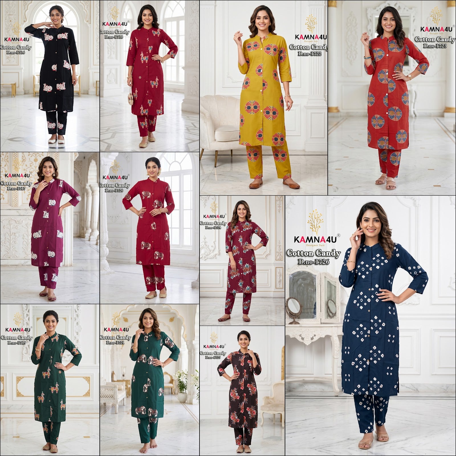 Cotton Candy Kamna4U Dhabu Kurti Pant Set Manufacturer Gujarat