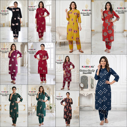 Cotton Candy Kamna4U Dhabu Kurti Pant Set Manufacturer Gujarat