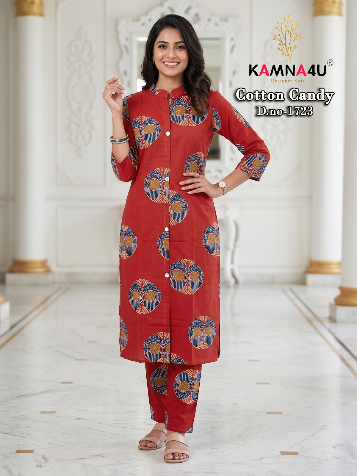 Cotton Candy Kamna4U Dhabu Kurti Pant Set Manufacturer Gujarat