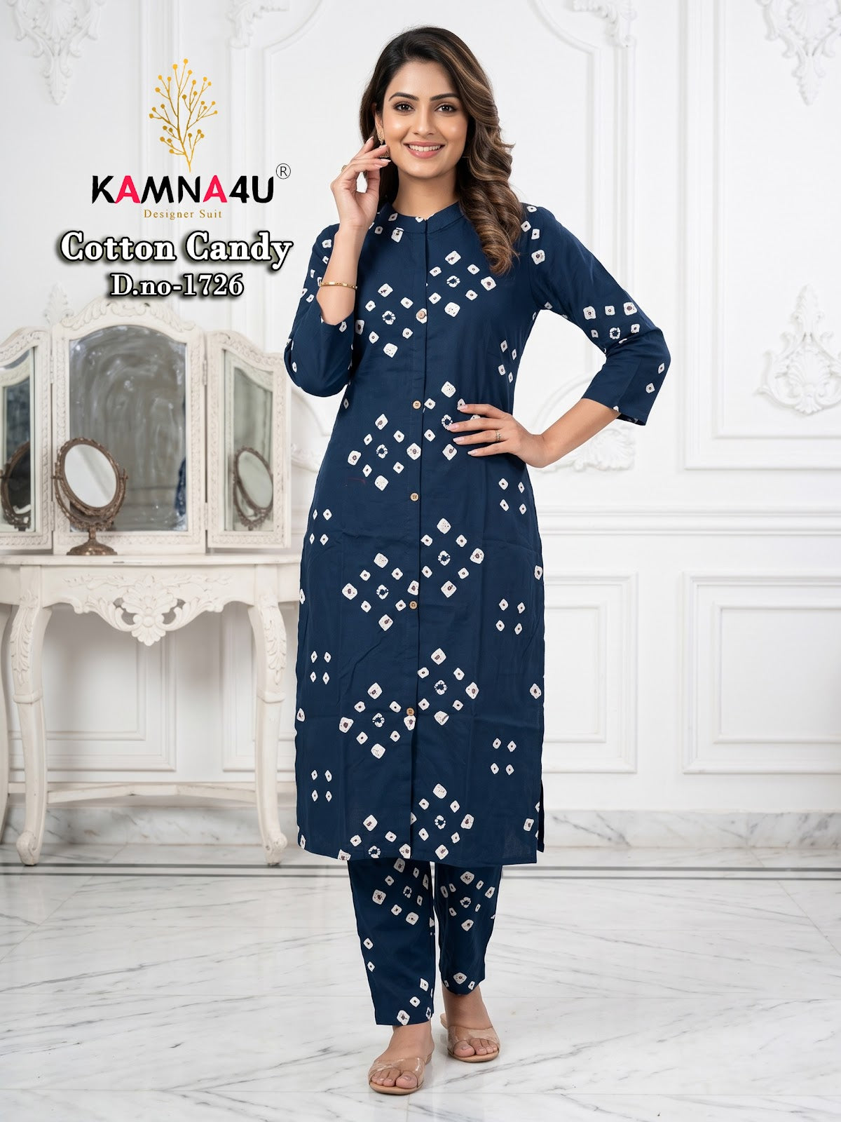 Cotton Candy Kamna4U Dhabu Kurti Pant Set Manufacturer Gujarat