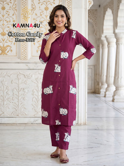 Cotton Candy Kamna4U Dhabu Kurti Pant Set Manufacturer Gujarat