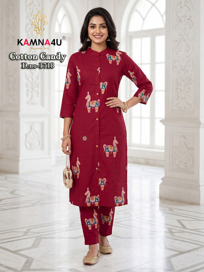 Cotton Candy Kamna4U Dhabu Kurti Pant Set Manufacturer Gujarat