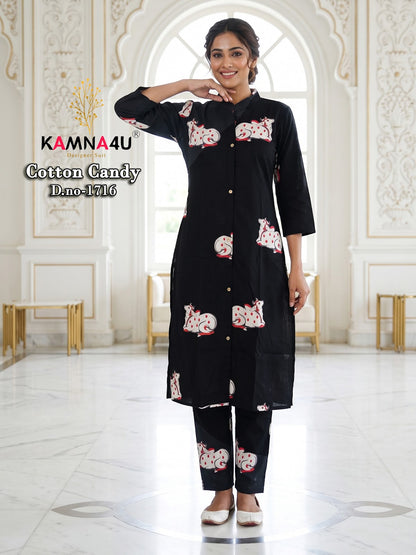 Cotton Candy Kamna4U Dhabu Kurti Pant Set Manufacturer Gujarat