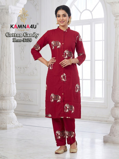 Cotton Candy Kamna4U Dhabu Kurti Pant Set Manufacturer Gujarat