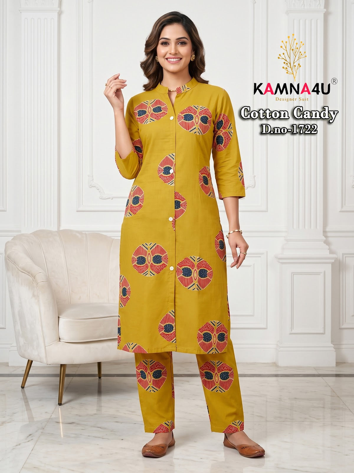 Cotton Candy Kamna4U Dhabu Kurti Pant Set Manufacturer Gujarat