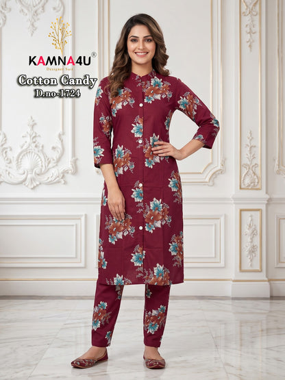Cotton Candy Kamna4U Dhabu Kurti Pant Set Manufacturer Gujarat