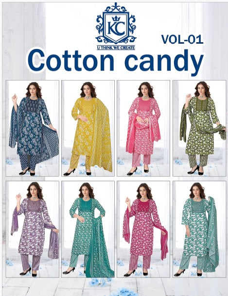 Cotton Candy Vol 1 Kcf Cotton Readymade Pant Style Suits Exporter