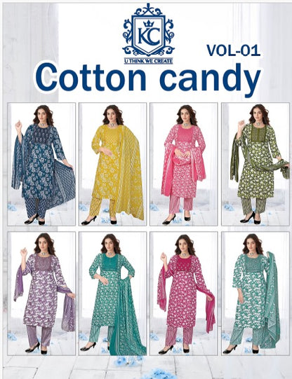 Cotton Candy Vol 1 Kcf Cotton Readymade Pant Style Suits Exporter