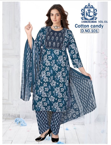 Cotton Candy Vol 1 Kcf Cotton Readymade Pant Style Suits Exporter