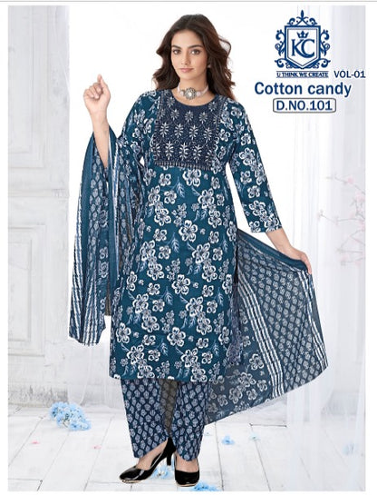 Cotton Candy Vol 1 Kcf Cotton Readymade Pant Style Suits Exporter