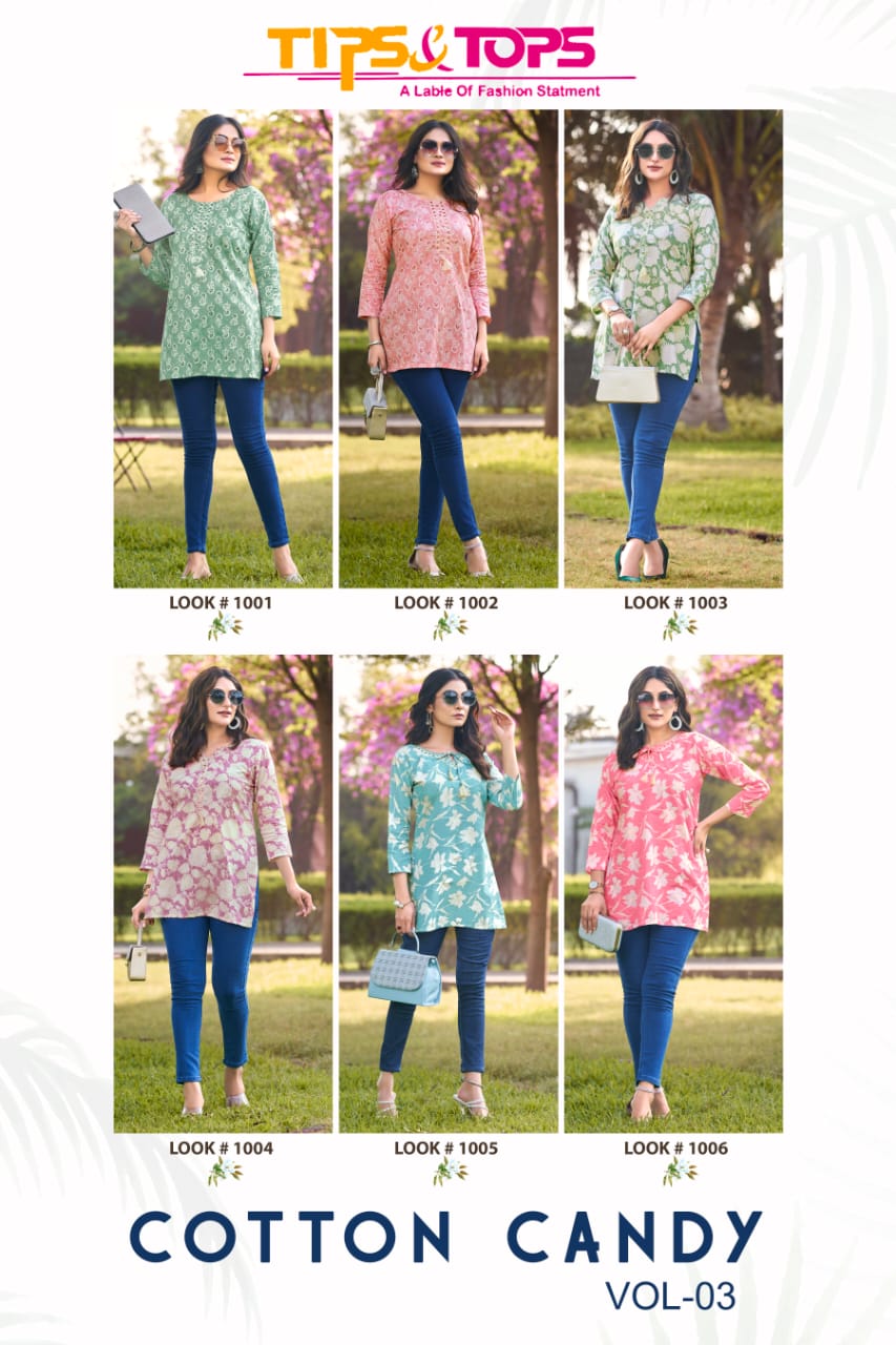 Cotton Candy Vol 3 Tips Tops Premium Cotton Short Kurtis Wholesaler