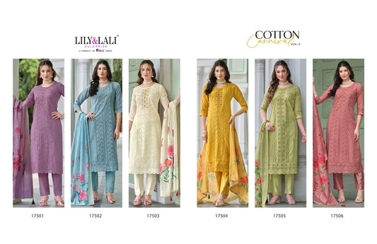 Cotton Carnival Vol 3 Lily Lali Readymade Pant Style Suits