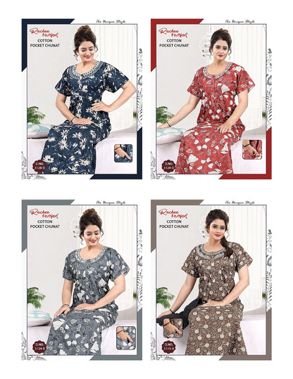 Cotton Chunat 1205 Ruchee Fashion Night Gowns Exporter India