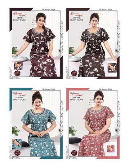 Cotton Chunat 1205 Ruchee Fashion Night Gowns Exporter India