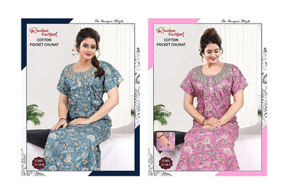 Cotton Chunat 1205 Ruchee Fashion Night Gowns Exporter India