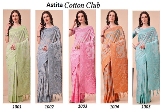 Cotton Club 1001-1005 Astita Sarees Wholesale Rate