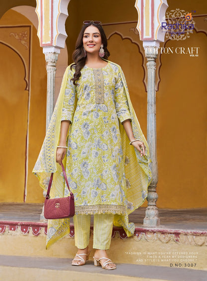 Cotton Craft Vol 3 Radhika Lifestyle Readymade Pant Style Suits Wholesaler Ahmedabad