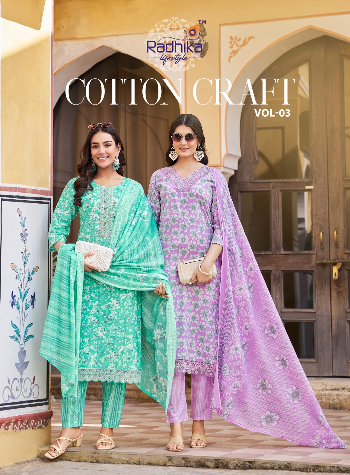 Cotton Craft Vol 3 Radhika Lifestyle Readymade Pant Style Suits Wholesaler Ahmedabad