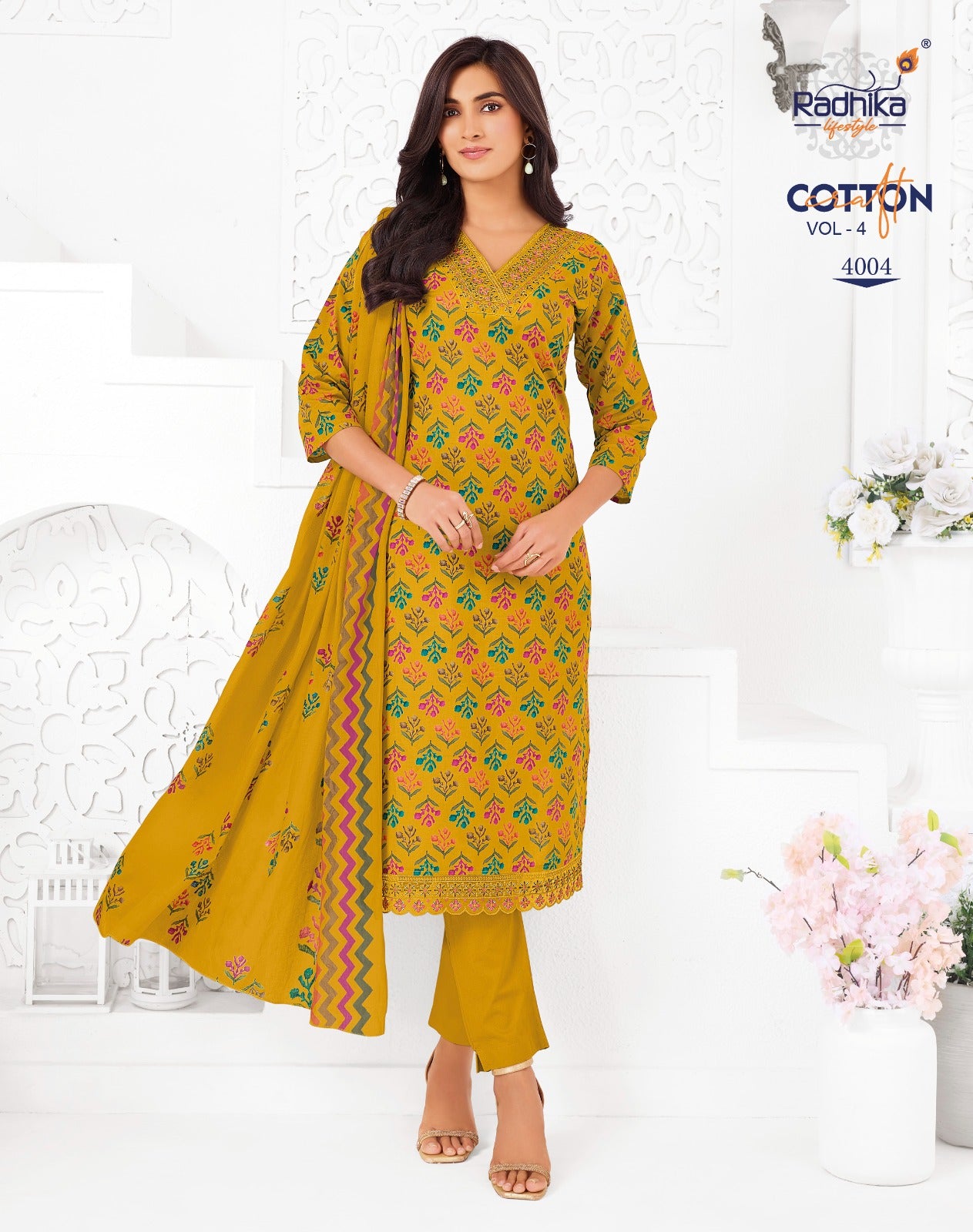 Cotton Craft Vol 4 Radhika Lifestyle Readymade Pant Style Suits Supplier India