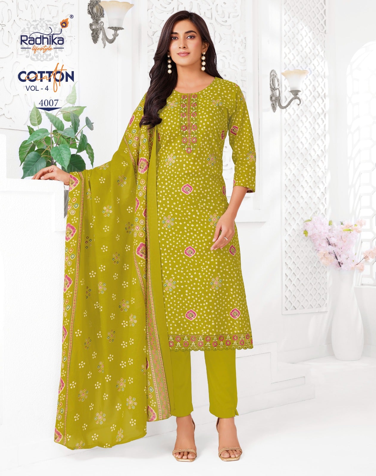 Cotton Craft Vol 4 Radhika Lifestyle Readymade Pant Style Suits Supplier India